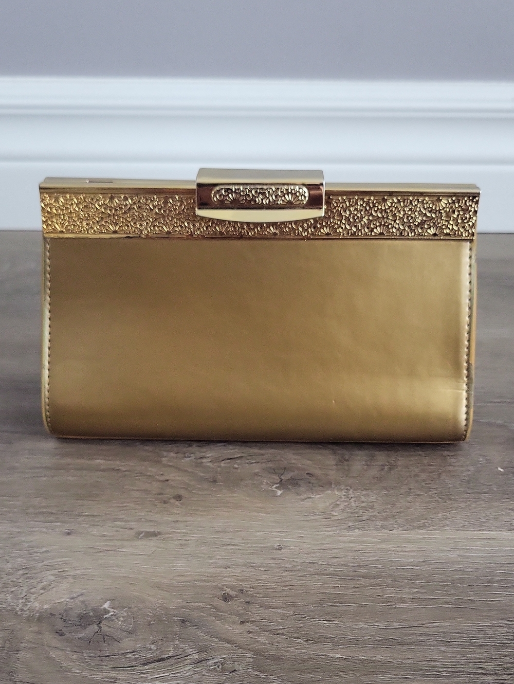 Vintage Farnell Paris Gold Evening Clutch Chain Strap Classic Frame Bag